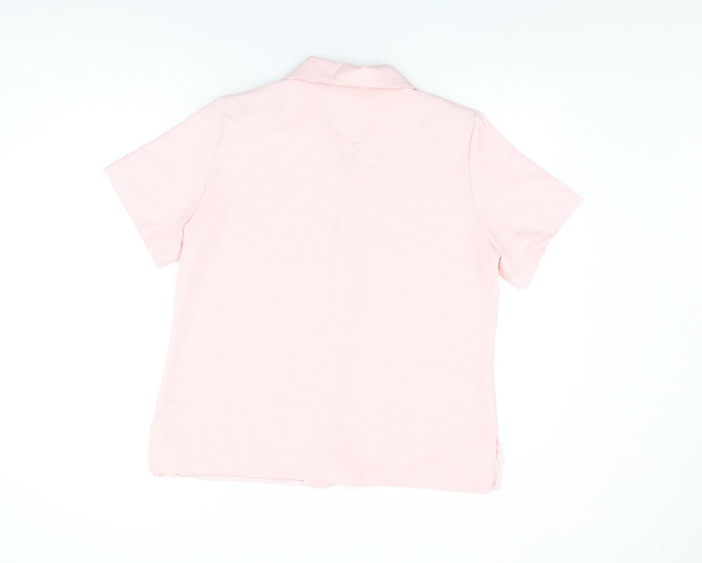 Emma Collection Womens Pink Polyester Basic Button-Up Size 18 Collared