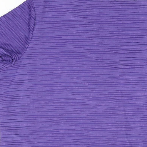 Per Una Womens Purple Polyester Basic T-Shirt Size 20 V-Neck