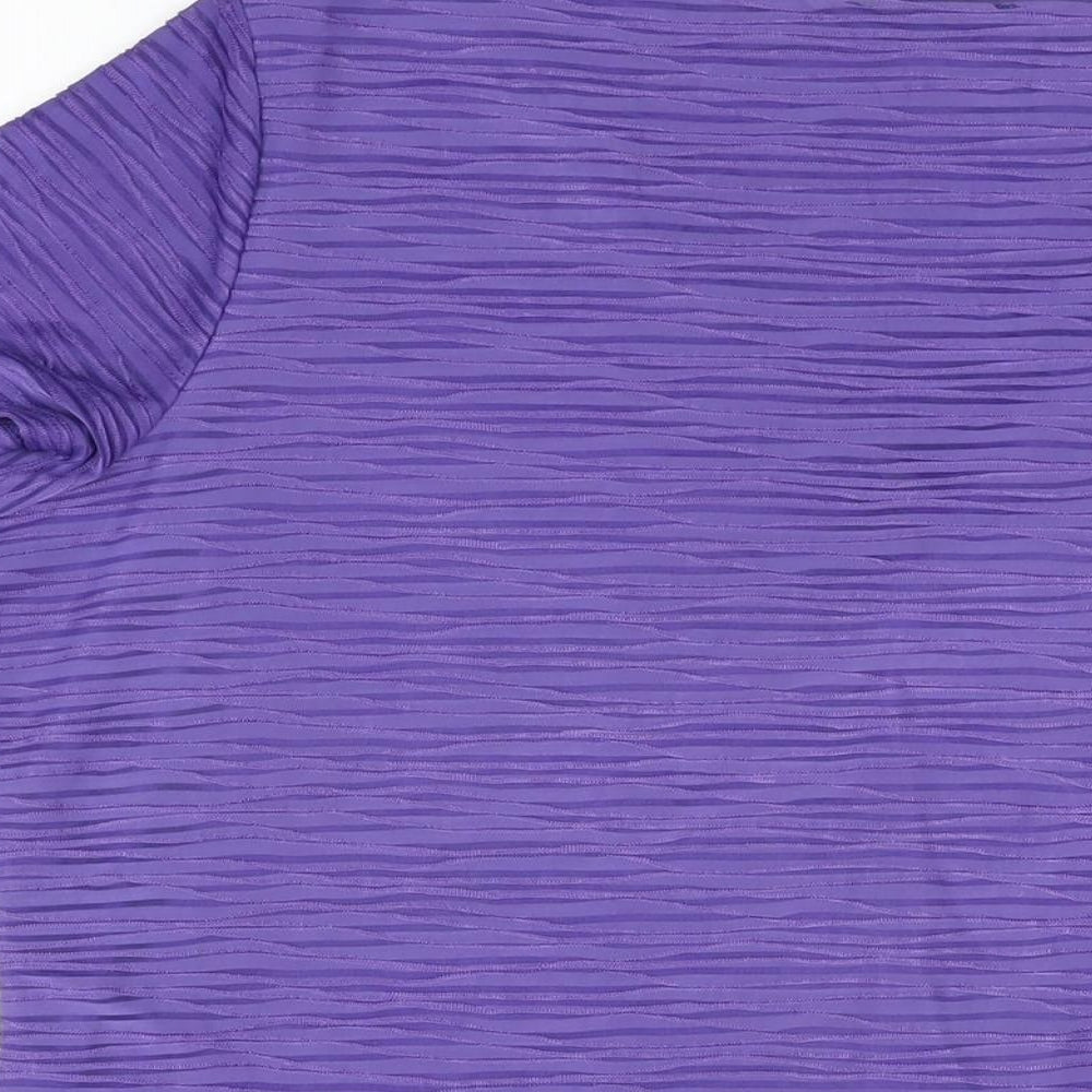 Per Una Womens Purple Polyester Basic T-Shirt Size 20 V-Neck