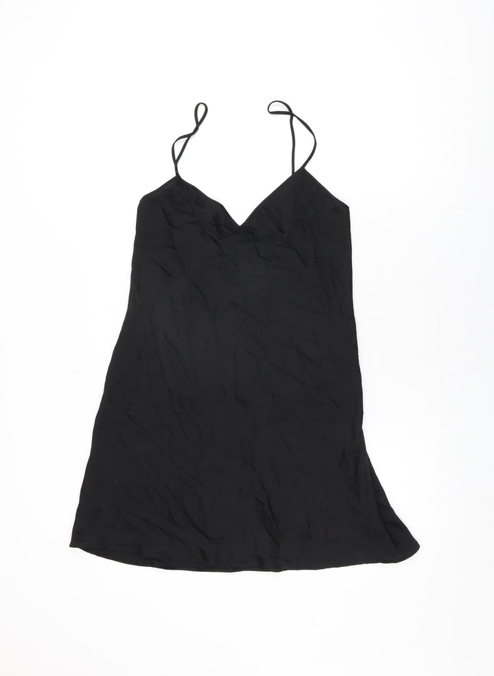 Zara Womens Black Polyester Shift Size S V-Neck Pullover