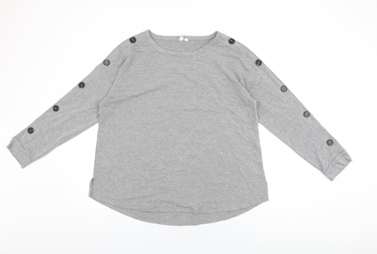 Cable & Gauge Womens Grey Polyester Basic T-Shirt Size M Round Neck