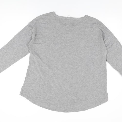 Cable & Gauge Womens Grey Polyester Basic T-Shirt Size M Round Neck