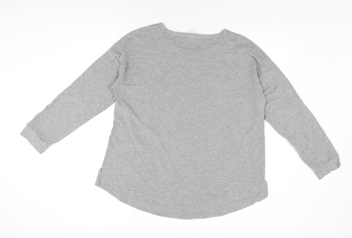 Cable & Gauge Womens Grey Polyester Basic T-Shirt Size M Round Neck