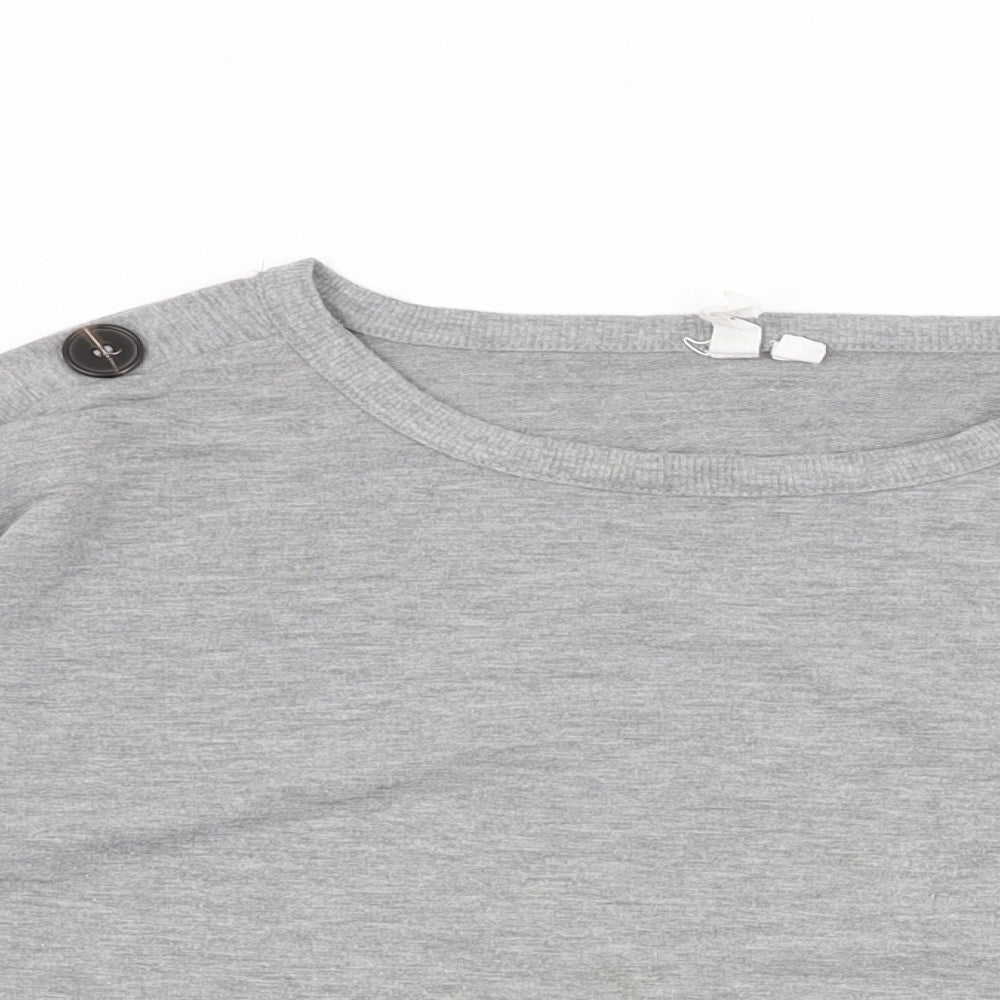 Cable & Gauge Womens Grey Polyester Basic T-Shirt Size M Round Neck