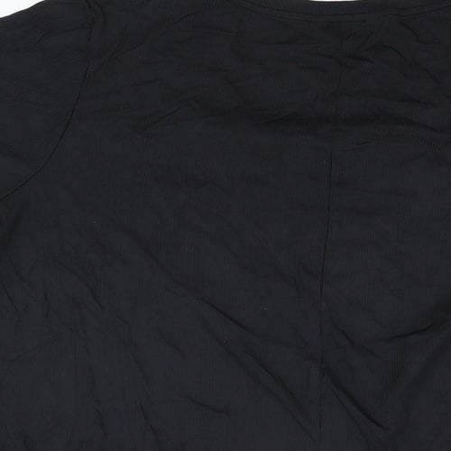 Marina Kaneva Womens Black Geometric Polyester Basic T-Shirt Size 22 Round Neck - Size 22-24