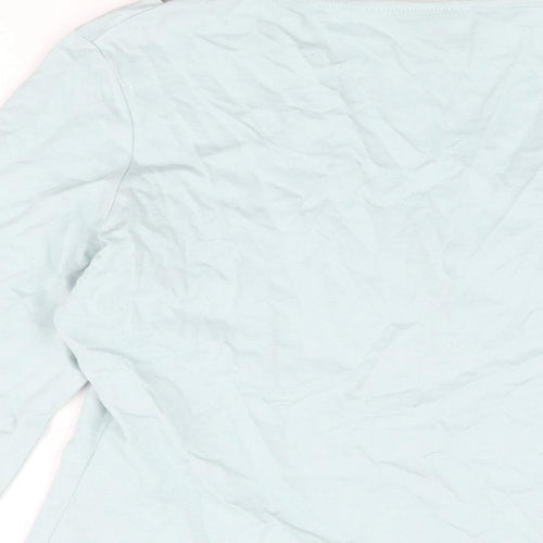 NEXT Womens Blue Cotton Basic T-Shirt Size 12 V-Neck