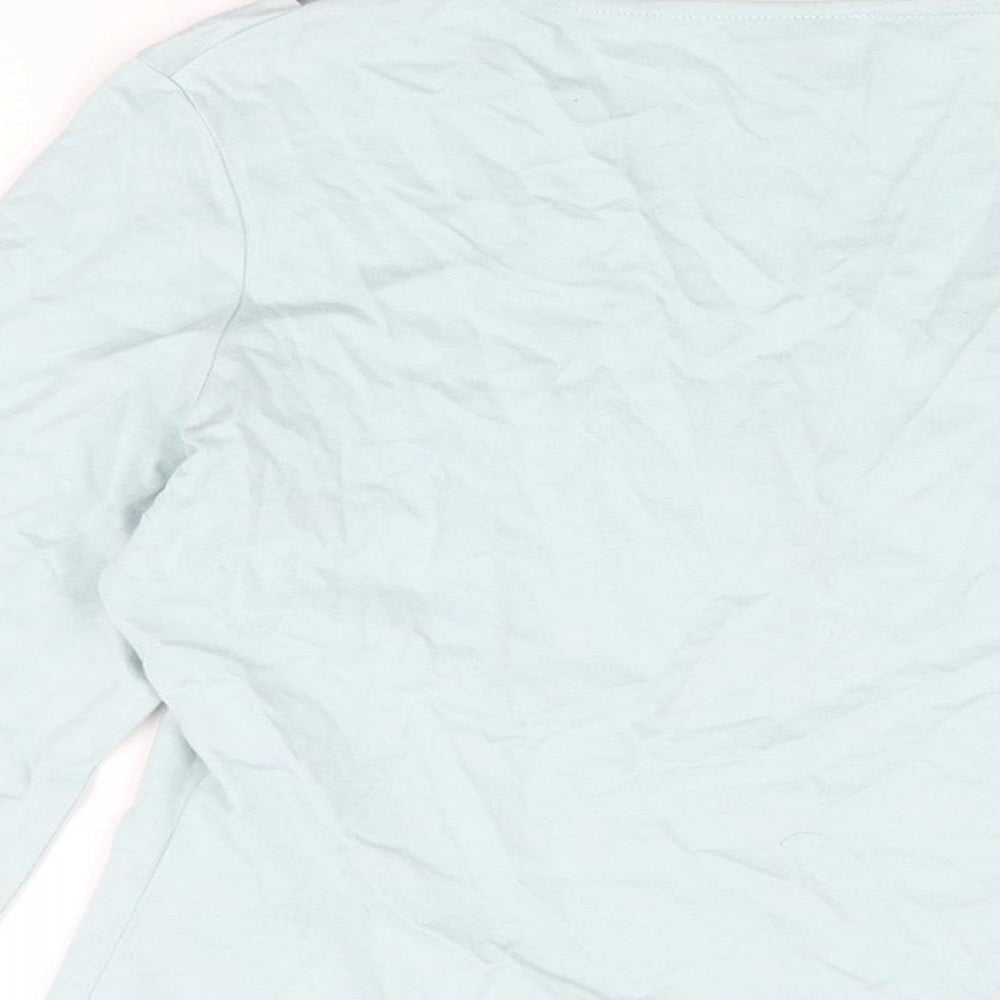 NEXT Womens Blue Cotton Basic T-Shirt Size 12 V-Neck