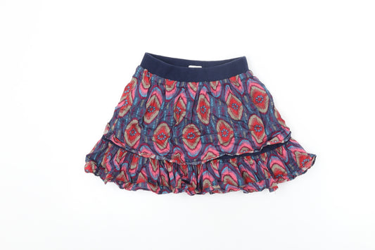 Confetti Girls Blue Geometric Cotton Skater Skirt Size 8 Years Regular Pull On