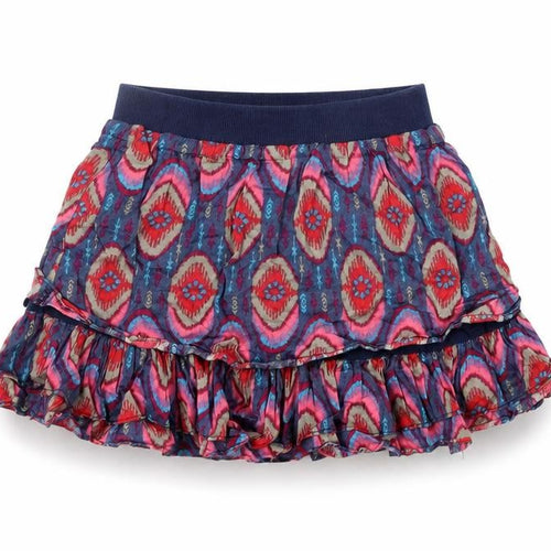 Confetti Girls Blue Geometric Cotton Skater Skirt Size 8 Years Regular Pull On