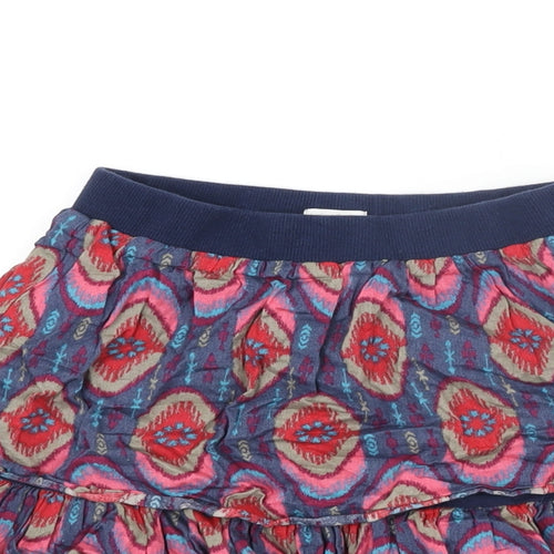 Confetti Girls Blue Geometric Cotton Skater Skirt Size 8 Years Regular Pull On