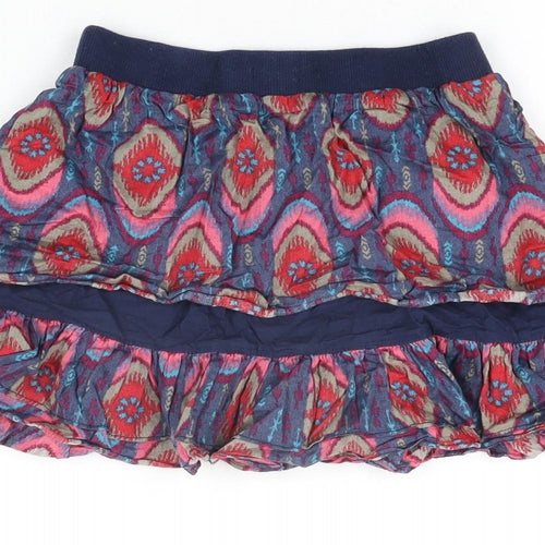 Confetti Girls Blue Geometric Cotton Skater Skirt Size 8 Years Regular Pull On
