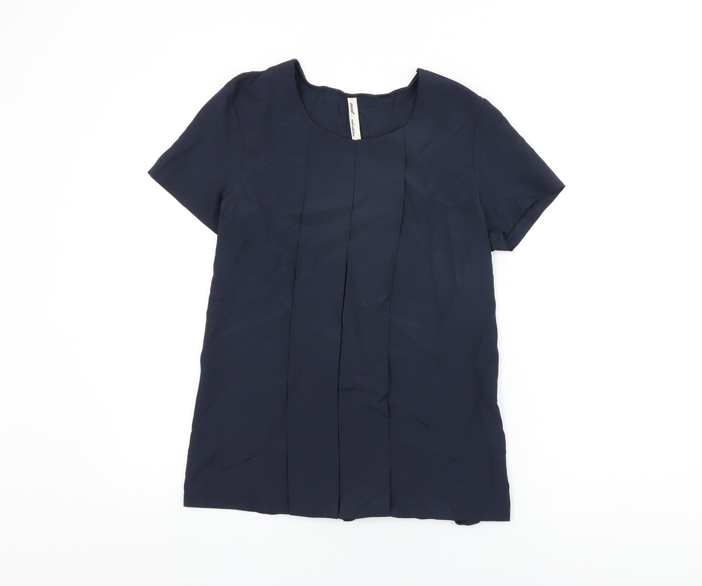 NEXT Womens Blue Polyester Basic T-Shirt Size 12 Round Neck