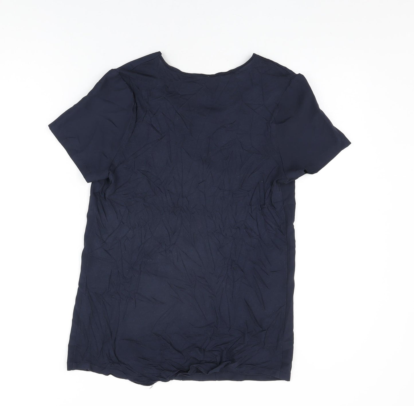 NEXT Womens Blue Polyester Basic T-Shirt Size 12 Round Neck
