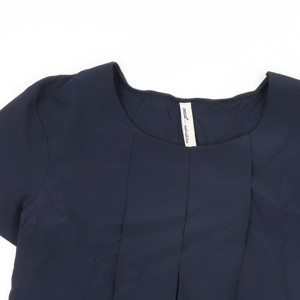 NEXT Womens Blue Polyester Basic T-Shirt Size 12 Round Neck