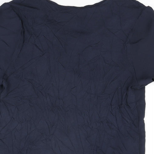 NEXT Womens Blue Polyester Basic T-Shirt Size 12 Round Neck