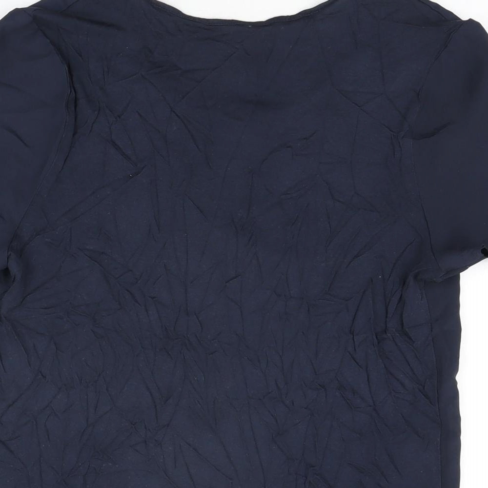 NEXT Womens Blue Polyester Basic T-Shirt Size 12 Round Neck