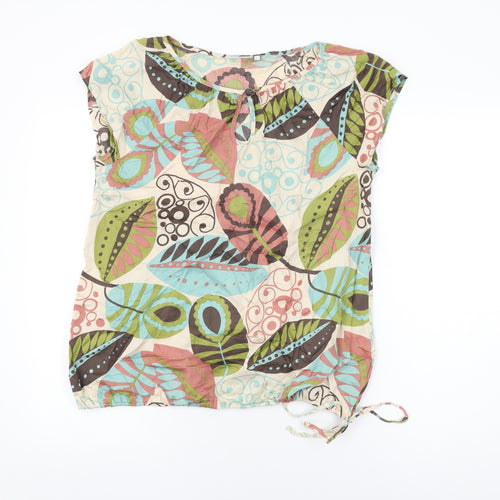 NEXT Womens Multicoloured Floral Cotton Basic T-Shirt Size 16 Round Neck
