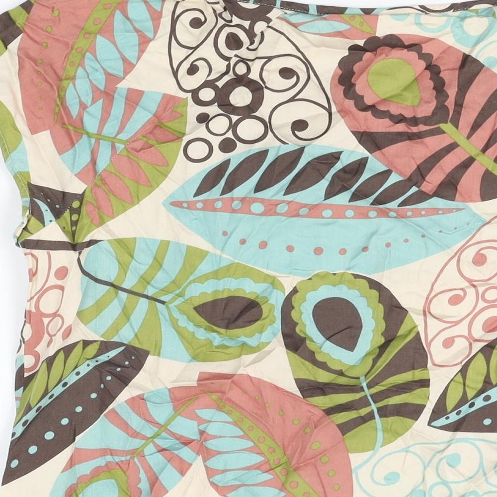 NEXT Womens Multicoloured Floral Cotton Basic T-Shirt Size 16 Round Neck