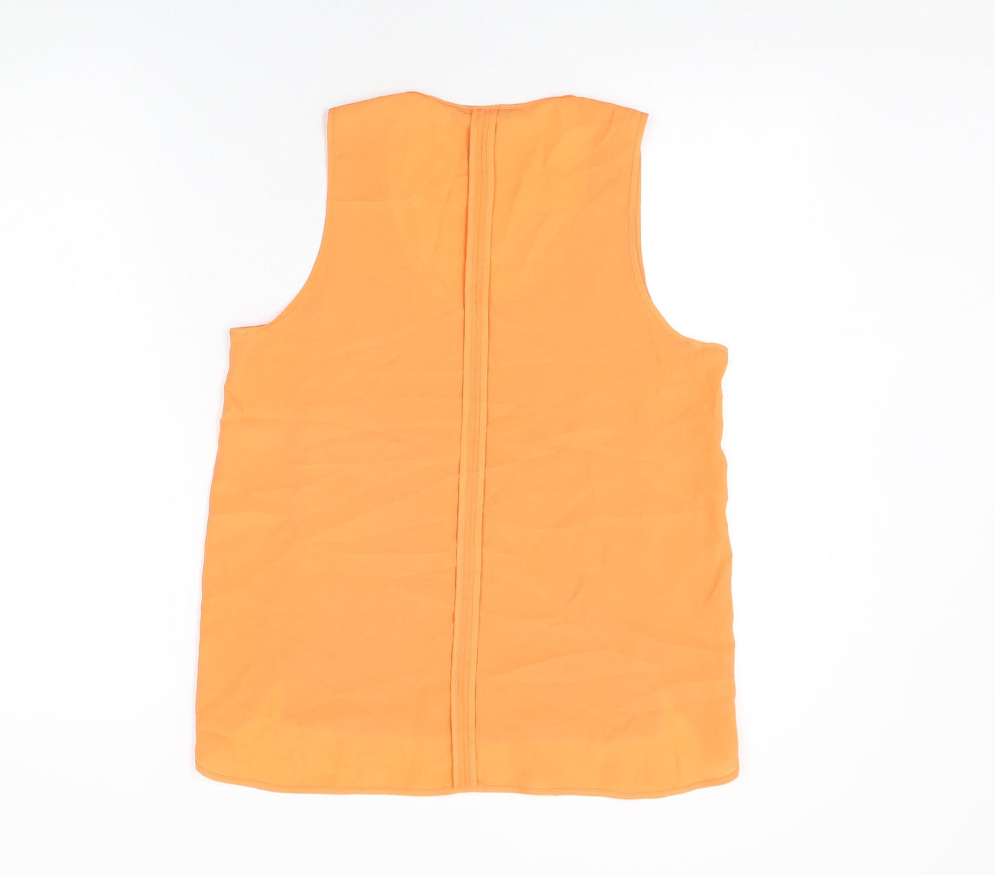 H&M Womens Orange Polyester Basic T-Shirt Size 8 Scoop Neck