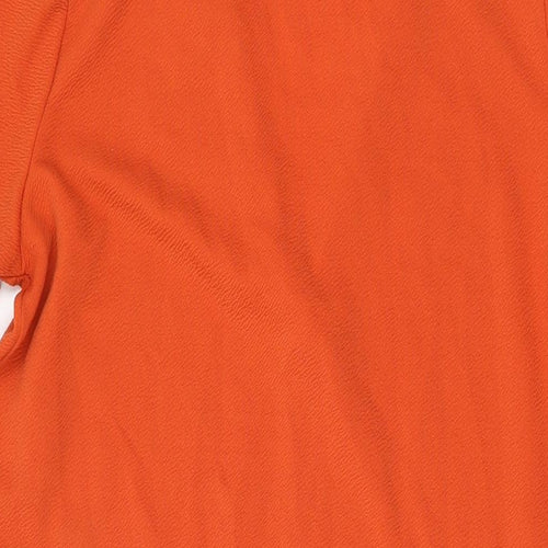 Zara Womens Orange Polyester Shift Size S V-Neck Pullover