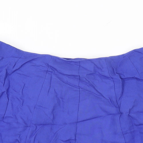 Boden Womens Blue Linen Swing Skirt Size 10 Zip