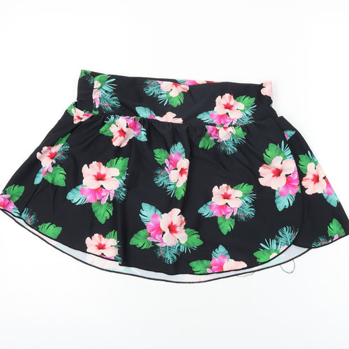 Full Circle Womens Black Floral Nylon Swim Bottom Size 12