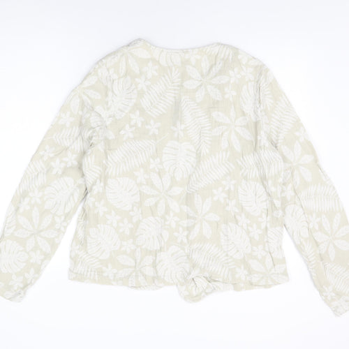 Tahari Womens Beige Floral Jacket Size XL