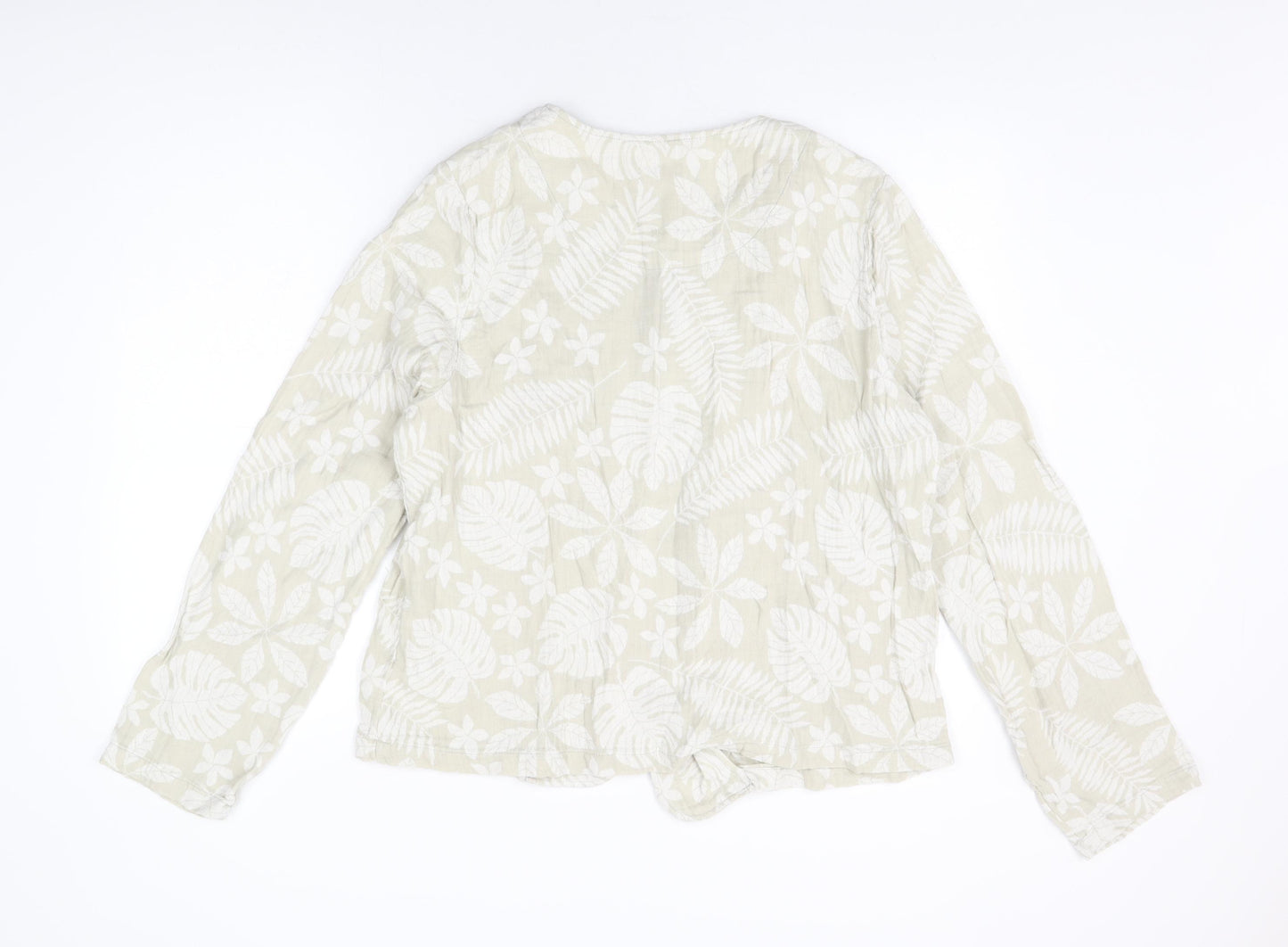 Tahari Womens Beige Floral Jacket Size XL