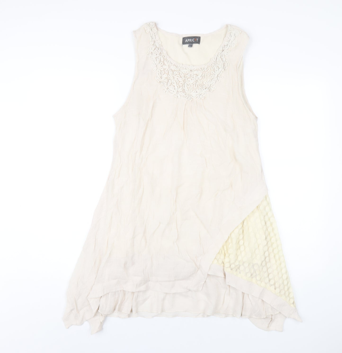 Apricot Womens Beige Viscose Tank Dress Size 14 Round Neck Pullover