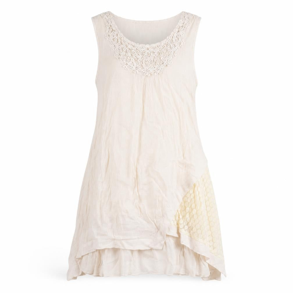 Apricot Womens Beige Viscose Tank Dress Size 14 Round Neck Pullover