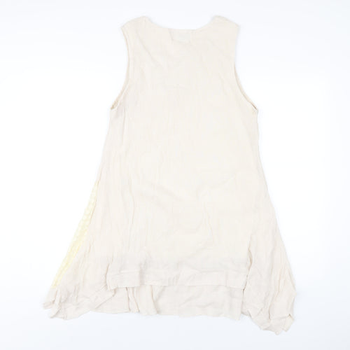 Apricot Womens Beige Viscose Tank Dress Size 14 Round Neck Pullover