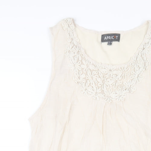 Apricot Womens Beige Viscose Tank Dress Size 14 Round Neck Pullover