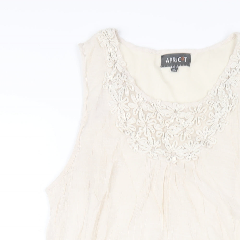 Apricot Womens Beige Viscose Tank Dress Size 14 Round Neck Pullover