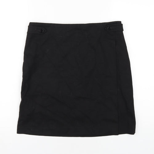 NEXT Womens Black Viscose A-Line Skirt Size 10 Zip