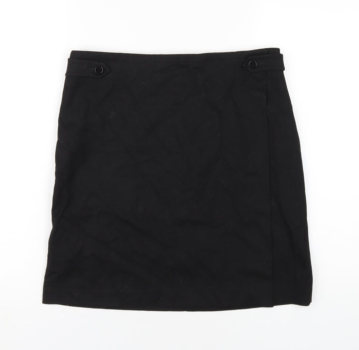 NEXT Womens Black Viscose A-Line Skirt Size 10 Zip
