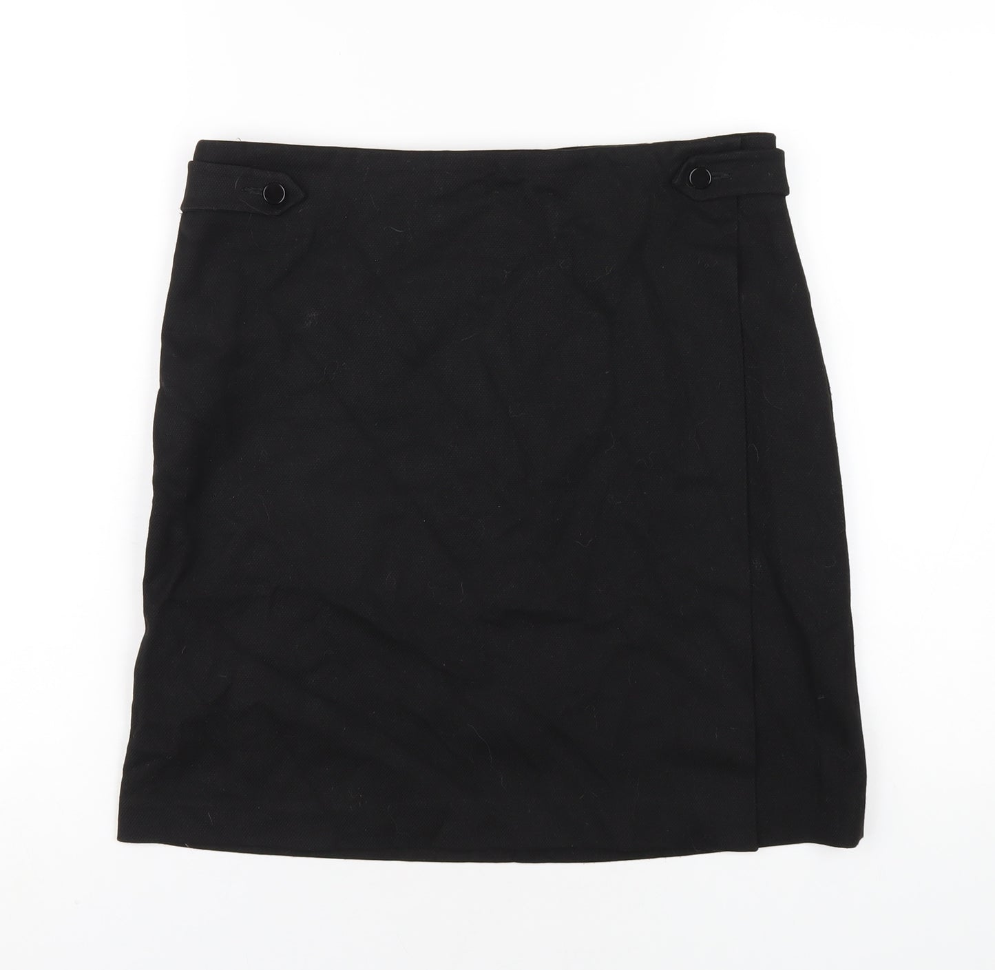 NEXT Womens Black Viscose A-Line Skirt Size 10 Zip