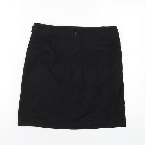 NEXT Womens Black Viscose A-Line Skirt Size 10 Zip