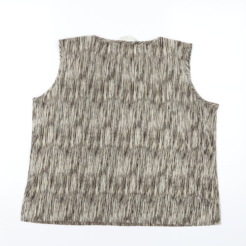 AMARANTO Womens Brown Polyester Basic Tank Size 20 Round Neck