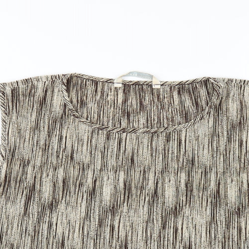 AMARANTO Womens Brown Polyester Basic Tank Size 20 Round Neck