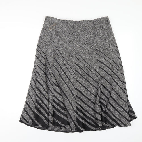 Marks and Spencer Womens Grey Polyester A-Line Skirt Size 14