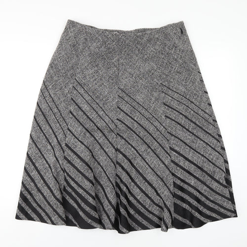 Marks and Spencer Womens Grey Polyester A-Line Skirt Size 14
