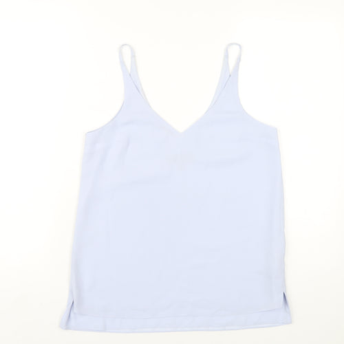 Topshop Womens Blue Polyester Camisole Tank Size 8 V-Neck