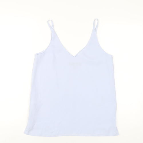 Topshop Womens Blue Polyester Camisole Tank Size 8 V-Neck