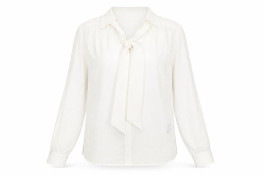 Front view of Marks & Spencer women’s white polyester basic button-up, size UK 8, v-neck