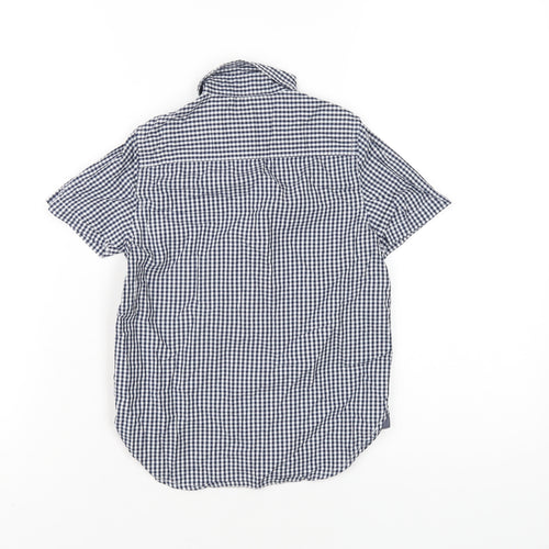 NEXT Boys Blue Check Cotton Basic Button-Up Size 6 Years Collared Button