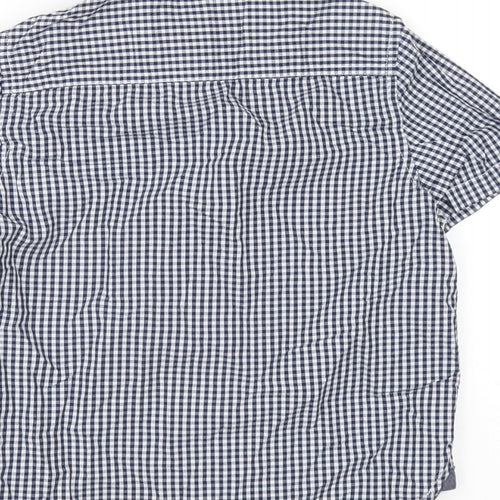 NEXT Boys Blue Check Cotton Basic Button-Up Size 6 Years Collared Button