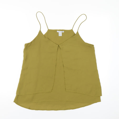 H&M Womens Green Polyester Camisole T-Shirt Size 14 V-Neck