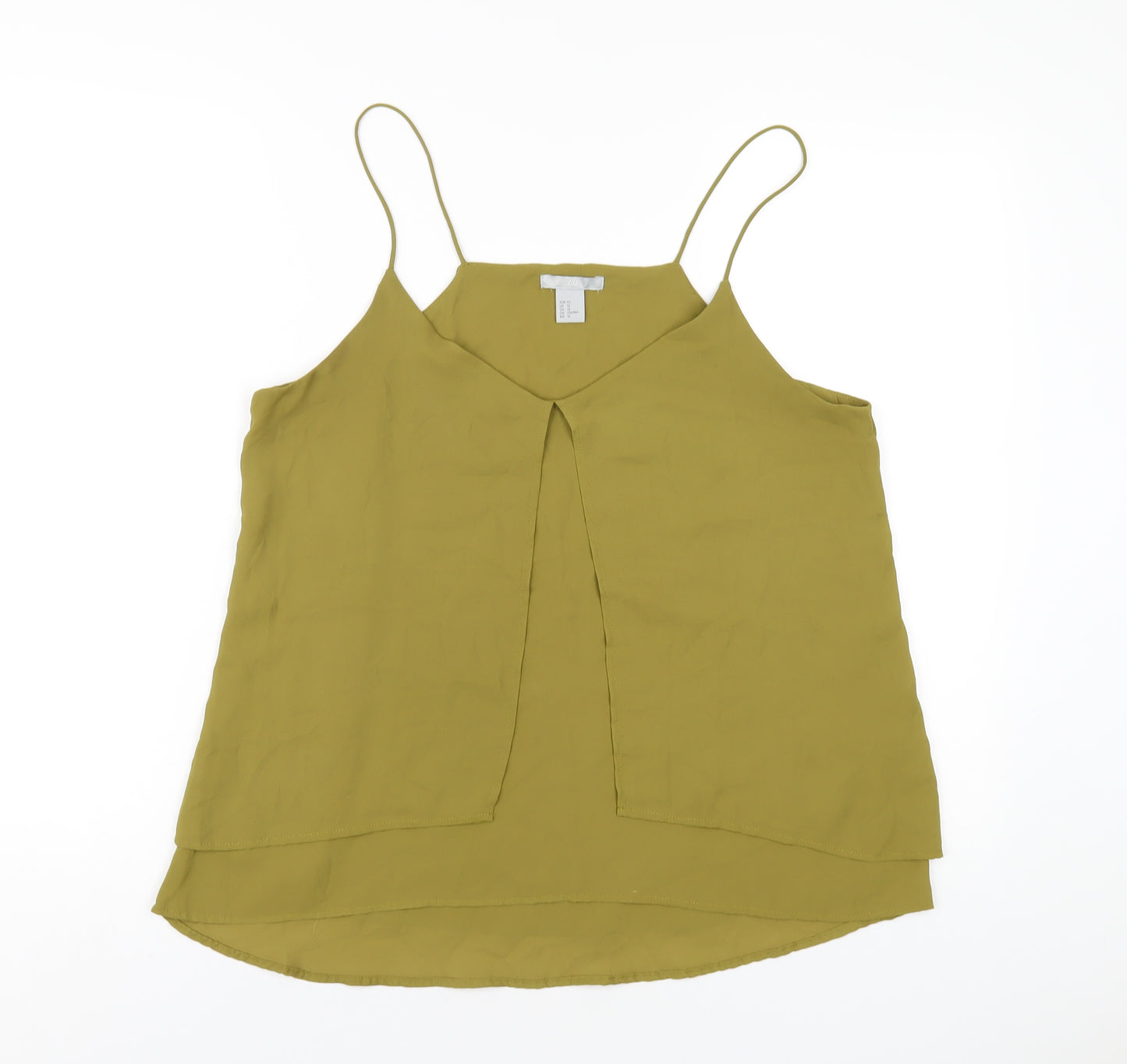H&M Womens Green Polyester Camisole T-Shirt Size 14 V-Neck