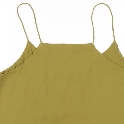H&M Womens Green Polyester Camisole T-Shirt Size 14 V-Neck