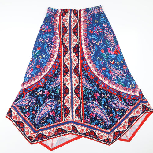 Monsoon Womens Multicoloured Geometric Viscose A-Line Skirt Size M